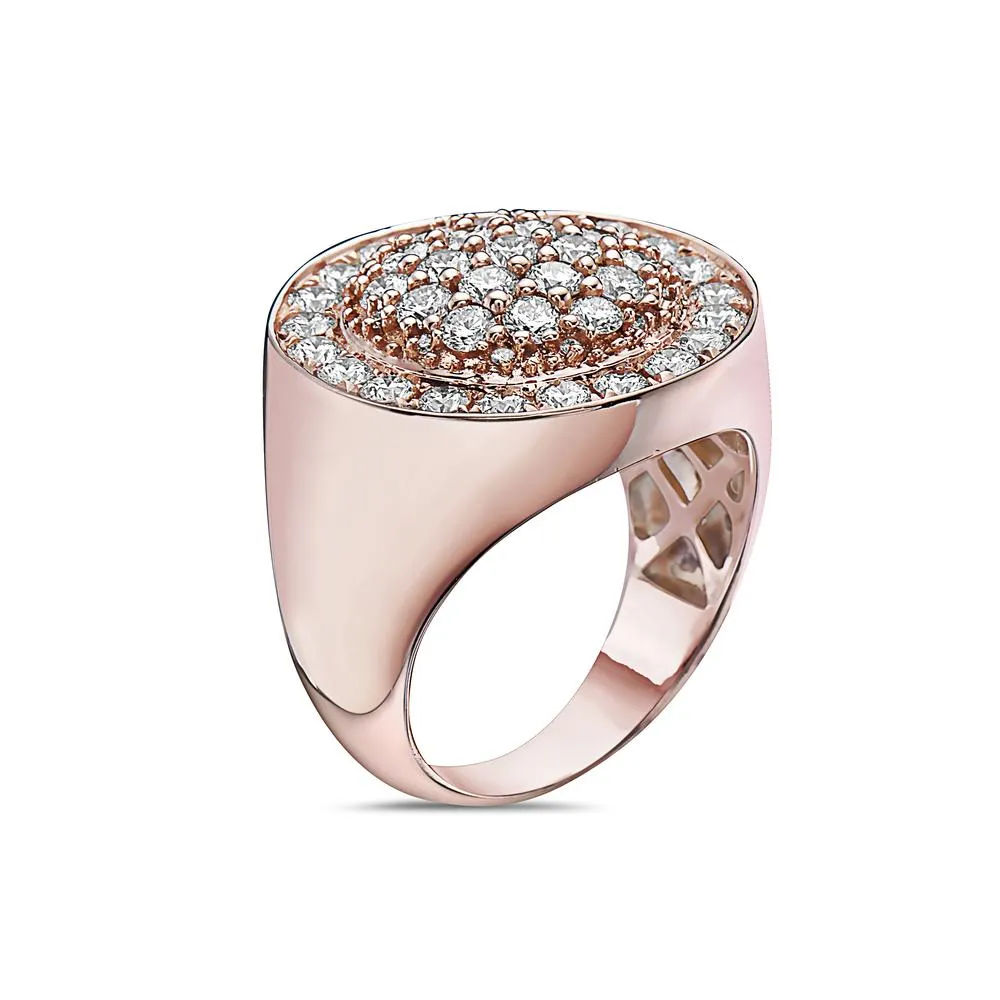 14K Rose Gold Diamond Ring for Men