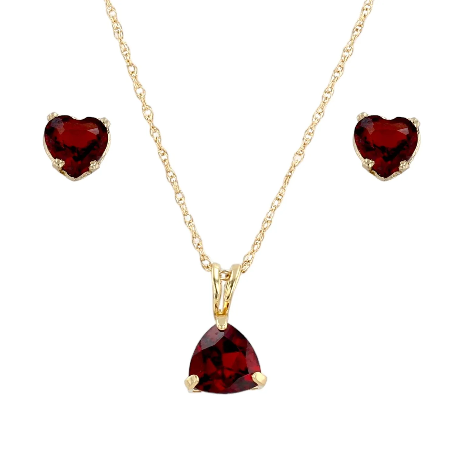 14K Yellow gold garnet set-10078