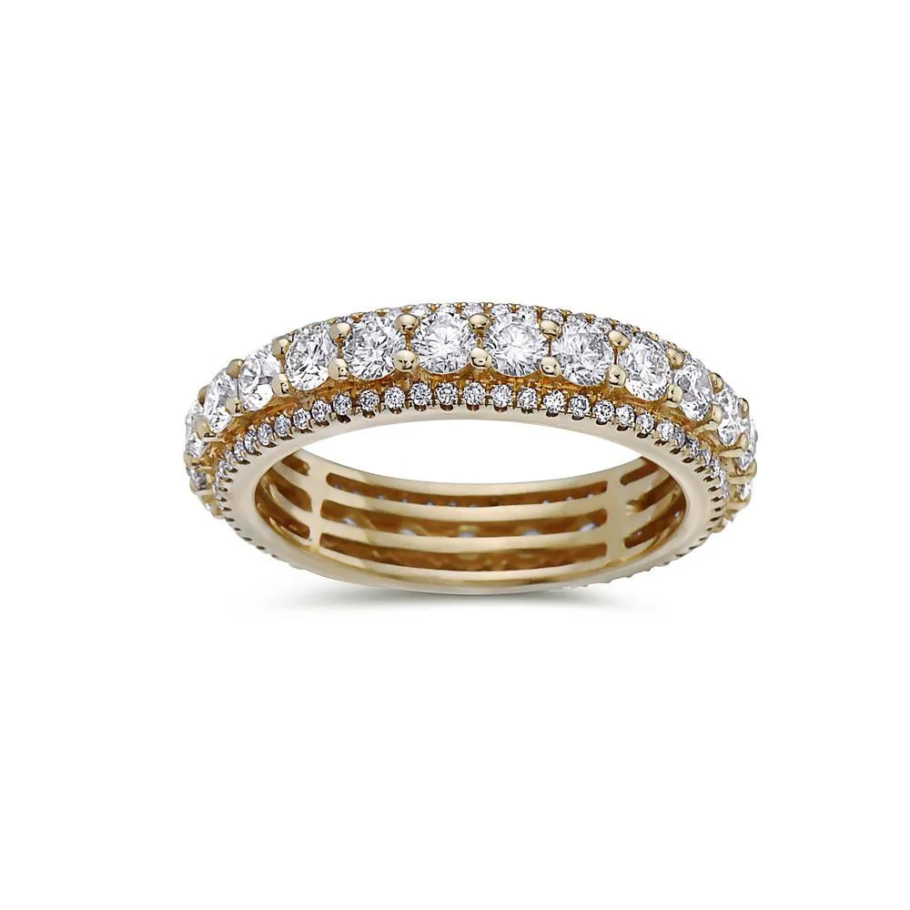 14k Gold Wedding Band with 1.25 CT Diamonds