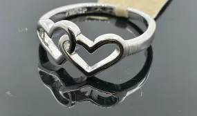 18k Ring Solid Gold ELEGANT Charm Interlock Heart Design Ladies Band r2111zz