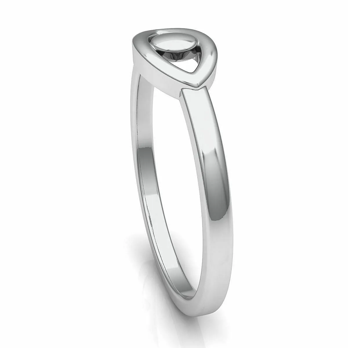 18k Ring Solid White Gold Ladies Jewelry Elegant Simple Eye Design CGR62W