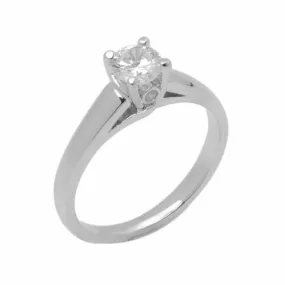 18k Solid Gold Elegant ladies Modern Tapered Round Solitaire Ring D2047v