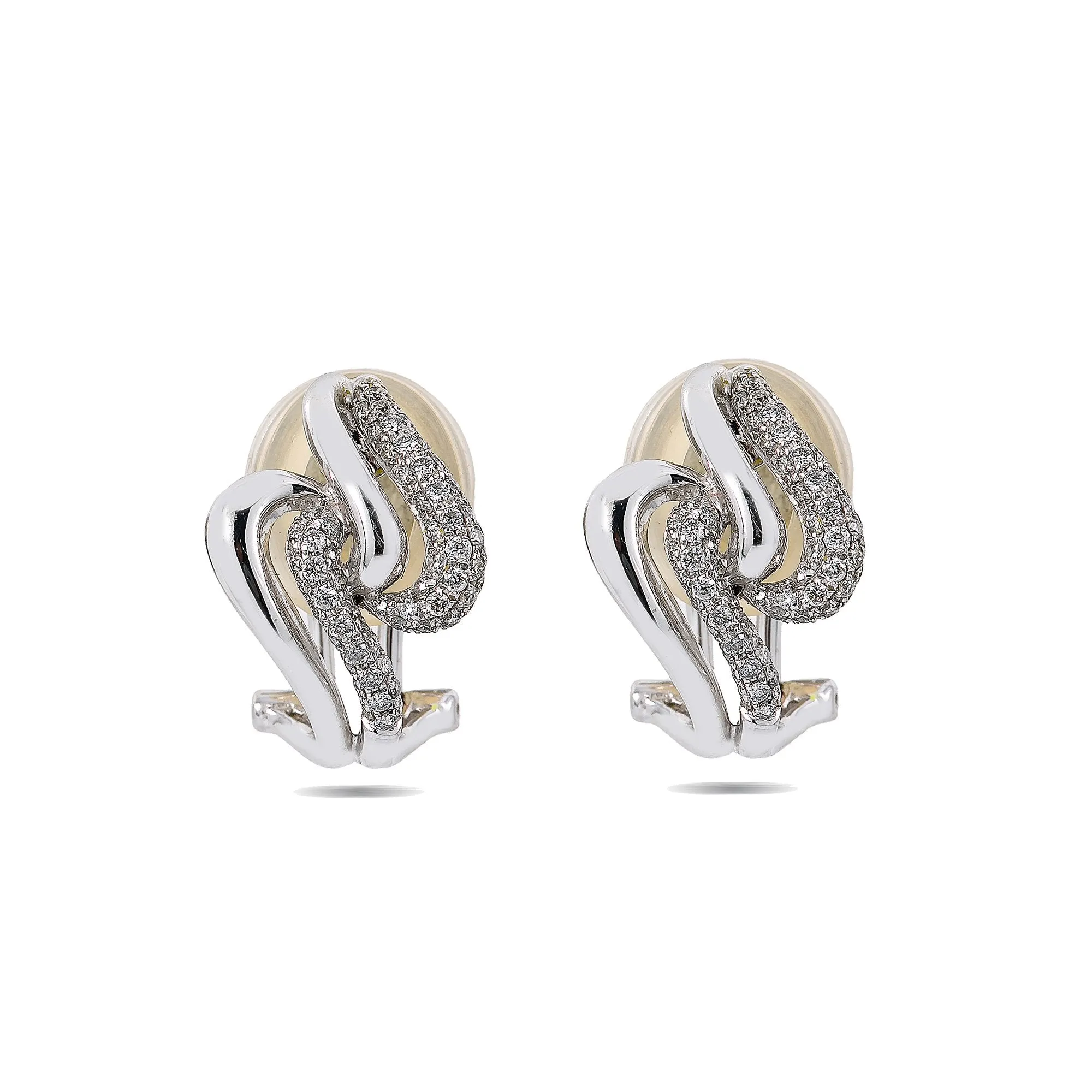 18K White Gold Ladies Drop Earrings With 0.67 CT Diamonds