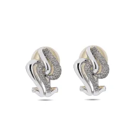 18K White Gold Ladies Drop Earrings With 0.67 CT Diamonds