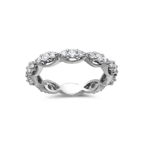 18k White Gold Wedding Band 0.84 CT