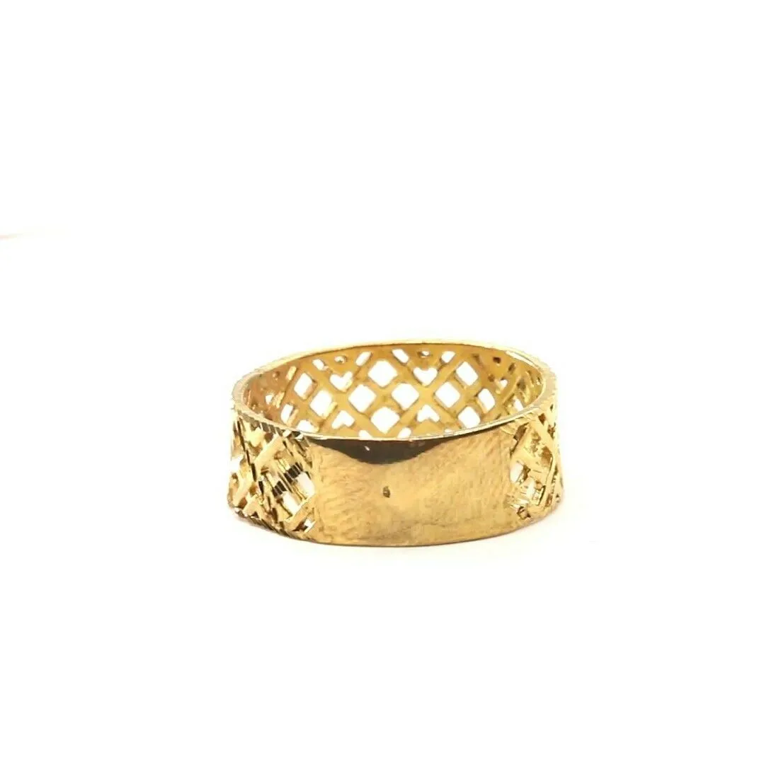 22k Ring Solid Gold ELEGANT Charm Ladies Cross Band SIZE 11 RESIZABLE r2321