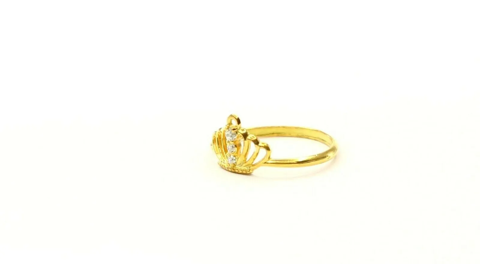 22k Ring Solid Gold ELEGANT Charm Ladies Crown Band SIZE 7.75 RESIZABLE r2391