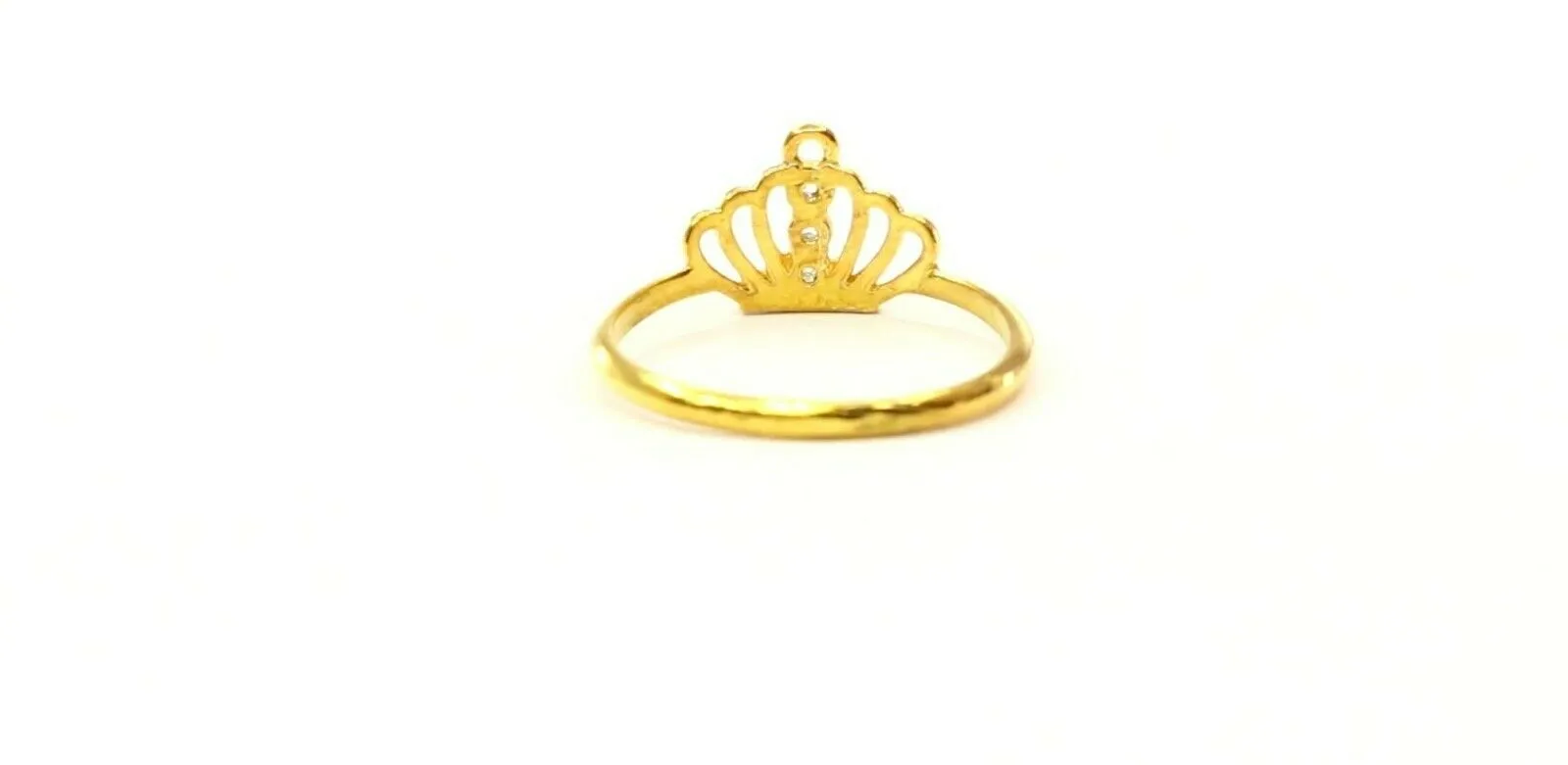 22k Ring Solid Gold ELEGANT Charm Ladies Crown Band SIZE 7.75 RESIZABLE r2391