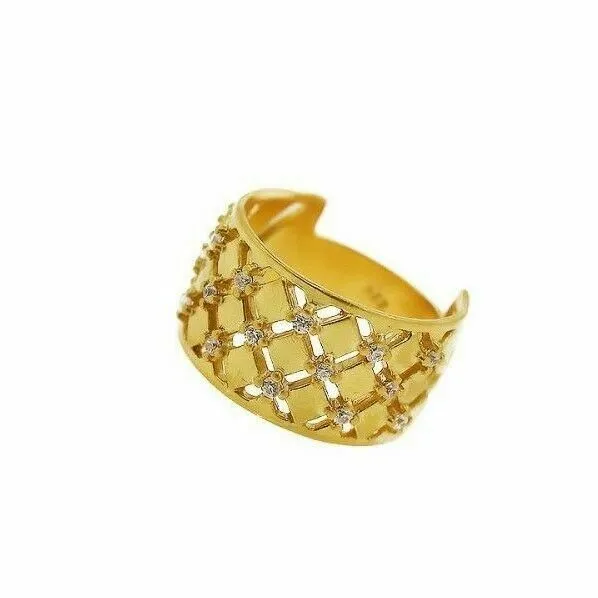 22k Ring Solid Gold ELEGANT Charm Ladies Modern Ring SIZE 8 RESIZABLE r1720