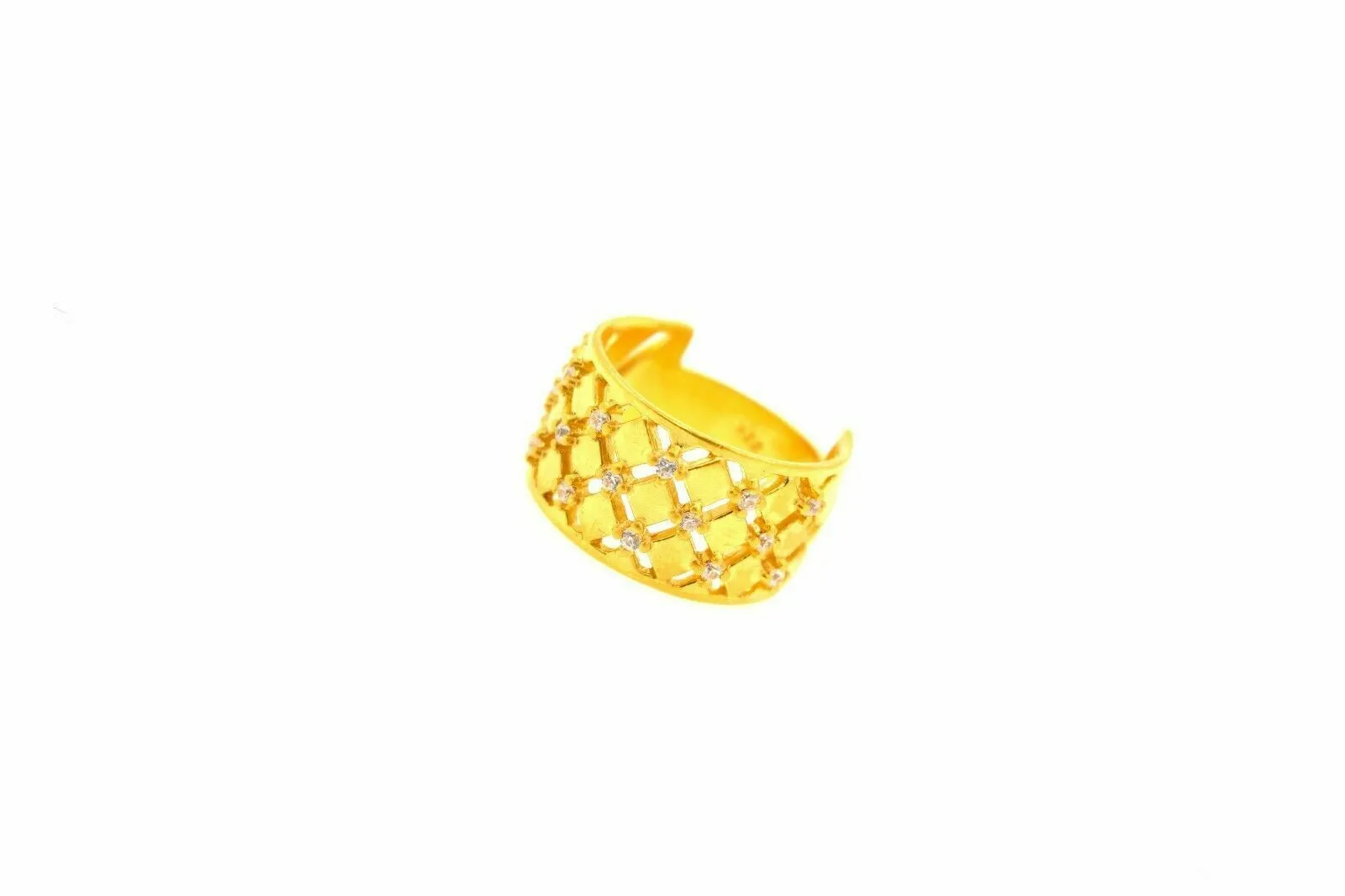 22k Ring Solid Gold ELEGANT Charm Ladies Modern Ring SIZE 8 RESIZABLE r1720