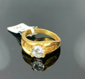 22k Solid Gold Elegant Ladies Solitaire Ring Size 6