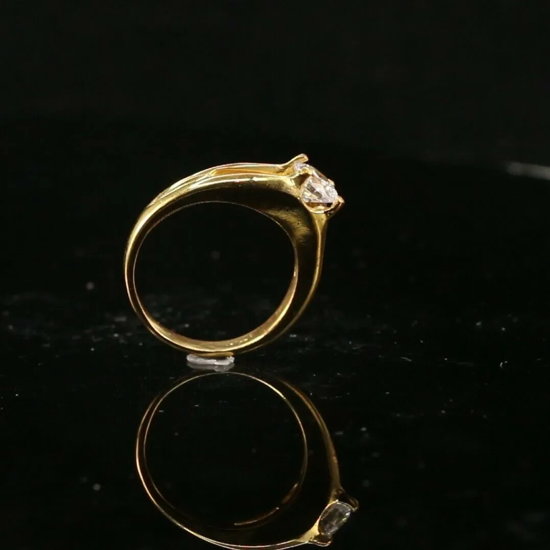 22k Solid Gold Elegant Ladies Solitaire Ring Size 6