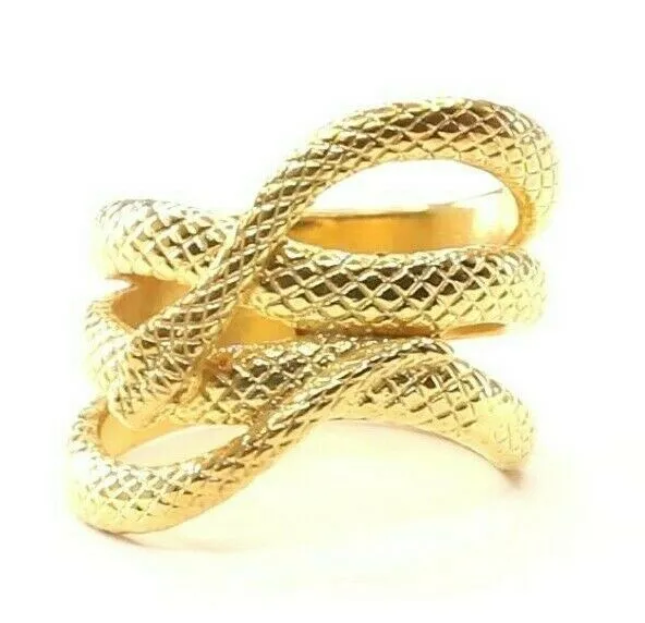 22k Solid Gold Elegant Ladies Snake Band Ring Size 8