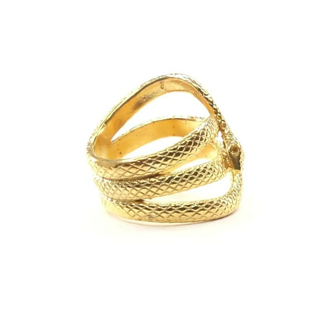 22k Solid Gold Elegant Ladies Snake Band Ring Size 8