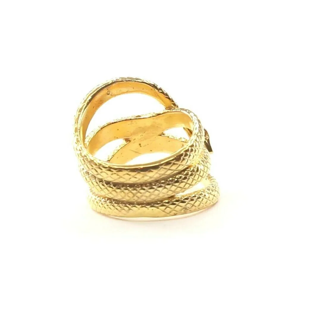 22k Solid Gold Elegant Ladies Snake Band Ring Size 8