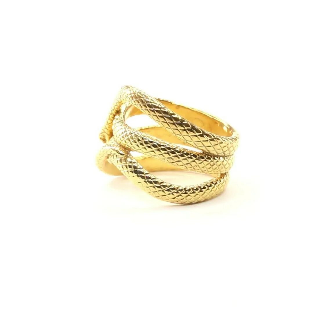 22k Solid Gold Elegant Ladies Snake Band Ring Size 8