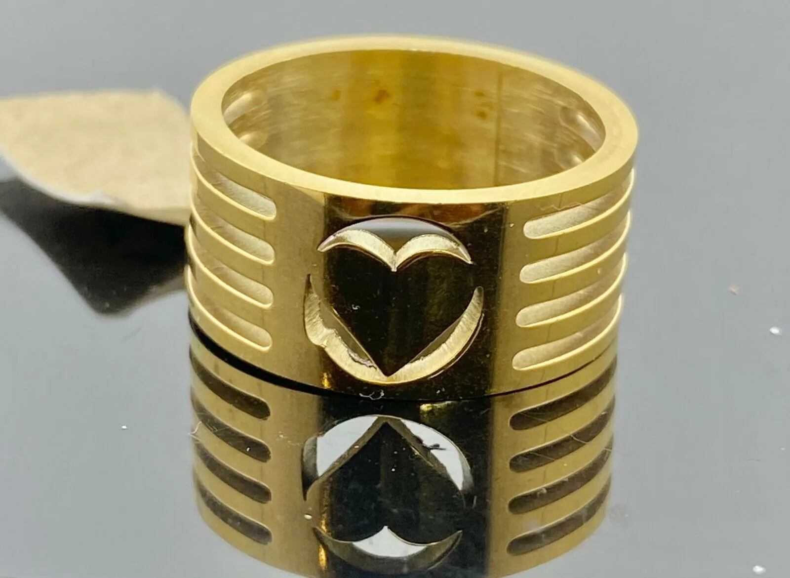 22k Ring Solid Gold Ladies Jewelry ELEGANT Heart Shape Band r2083