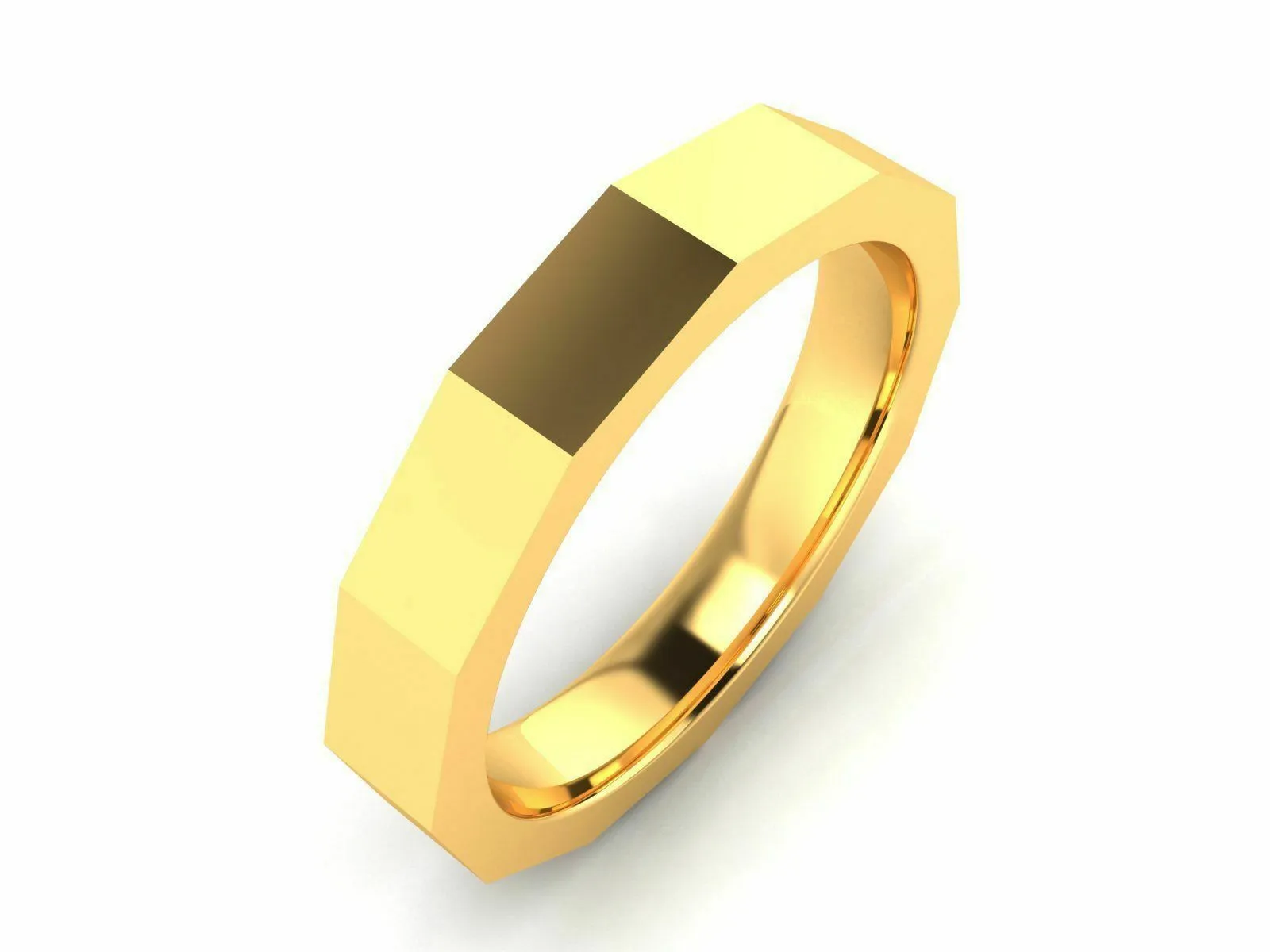 22k Ring Solid Yellow Gold Ladies Jewelry Elegant Simple Machine Nut Shape CGR70