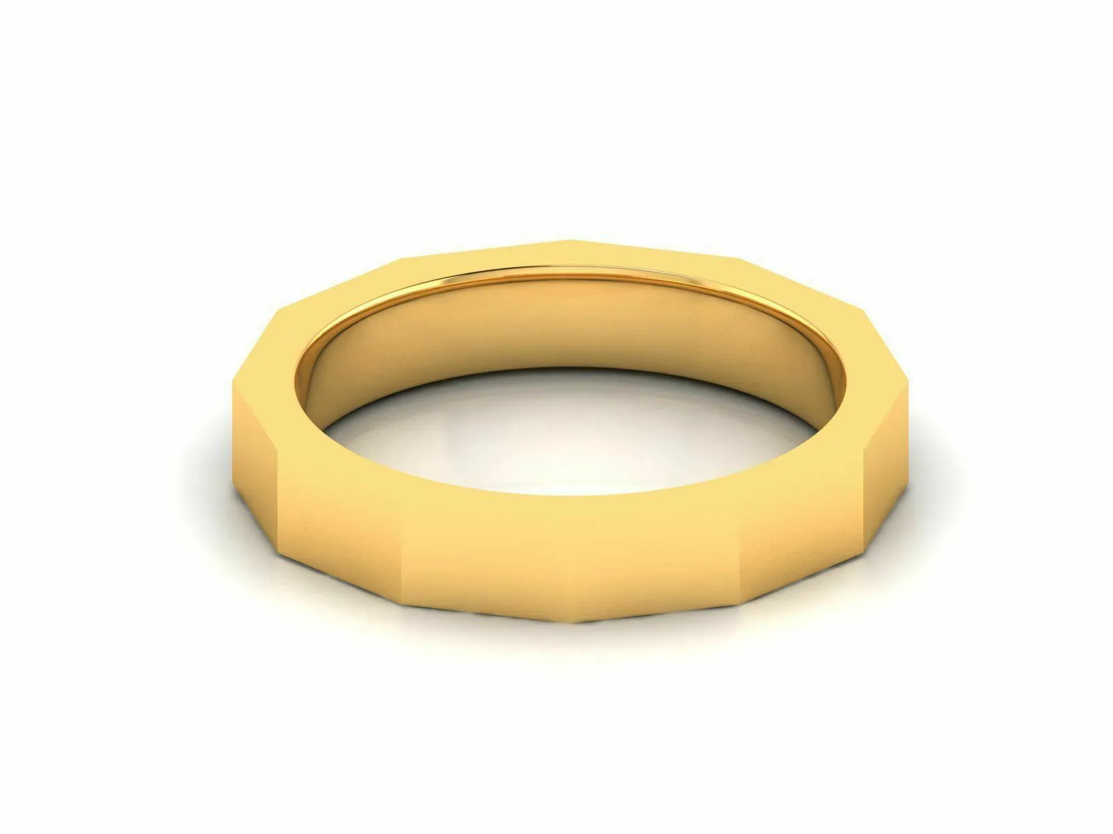 22k Ring Solid Yellow Gold Ladies Jewelry Elegant Simple Machine Nut Shape CGR70