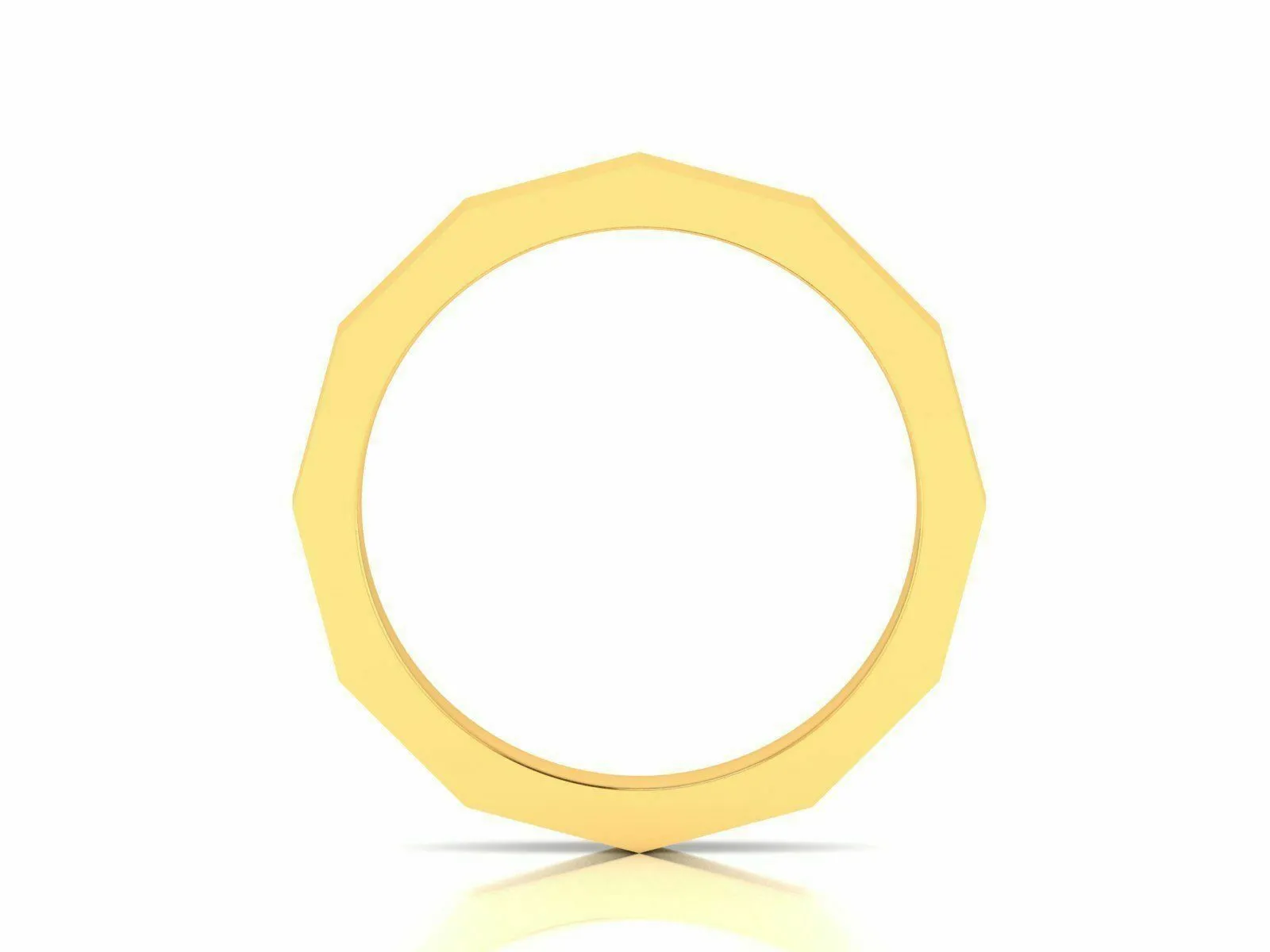 22k Ring Solid Yellow Gold Ladies Jewelry Elegant Simple Machine Nut Shape CGR70