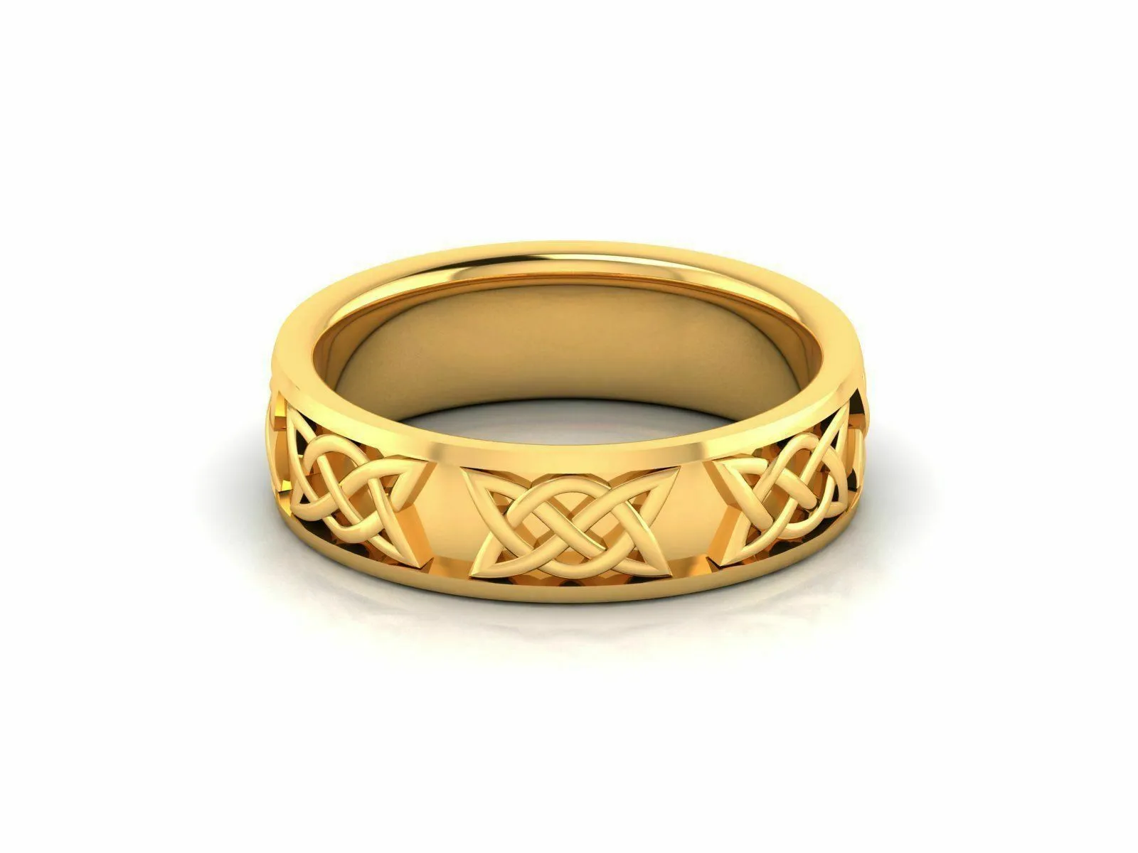 22k Ring Solid Yellow Gold Ladies Jewelry Modern Geometric Insert Design CGR5