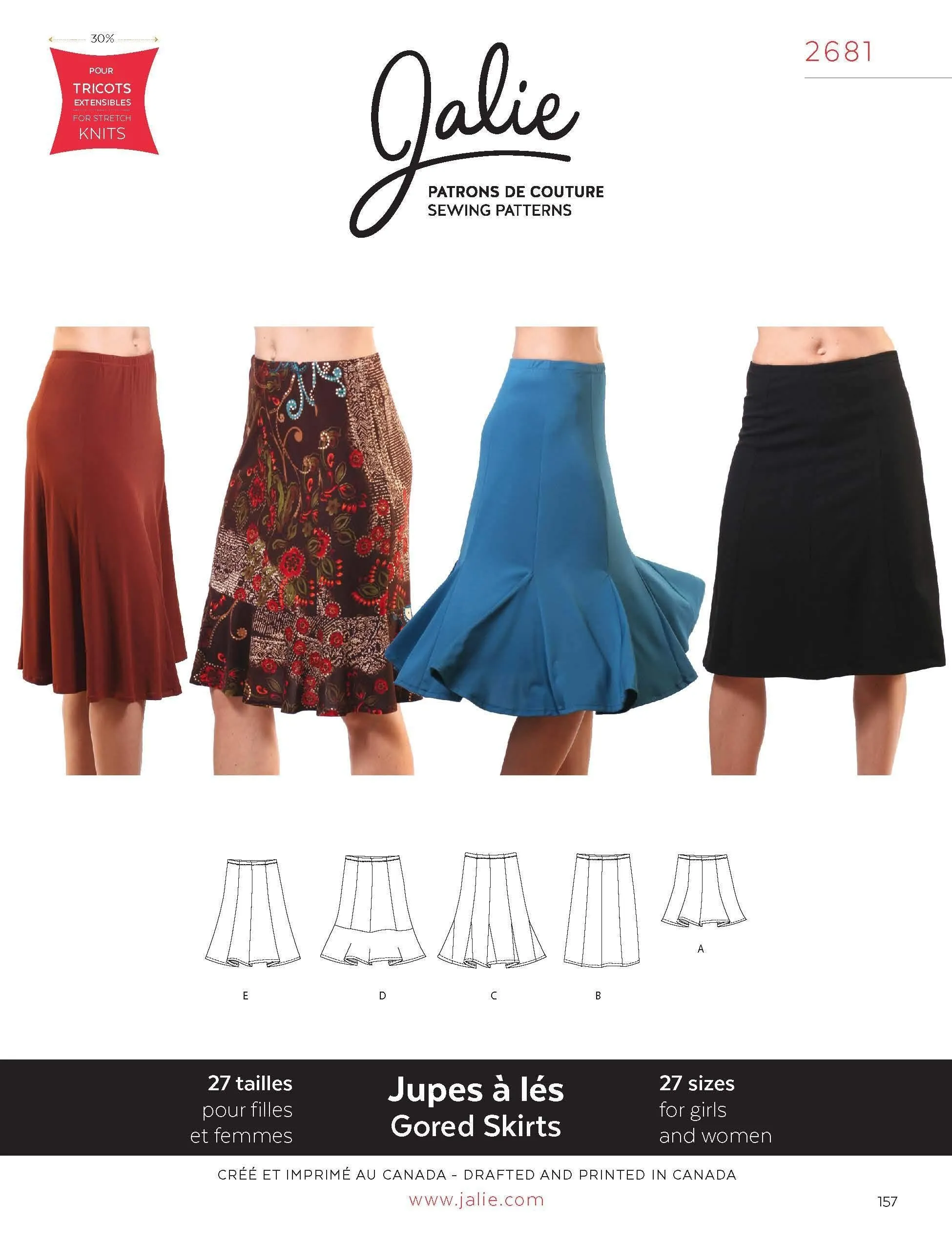 2681 // Knit Gored Skirts