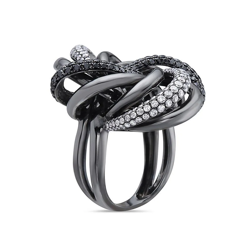 18k Black Gold Ladies Right Hand Ring