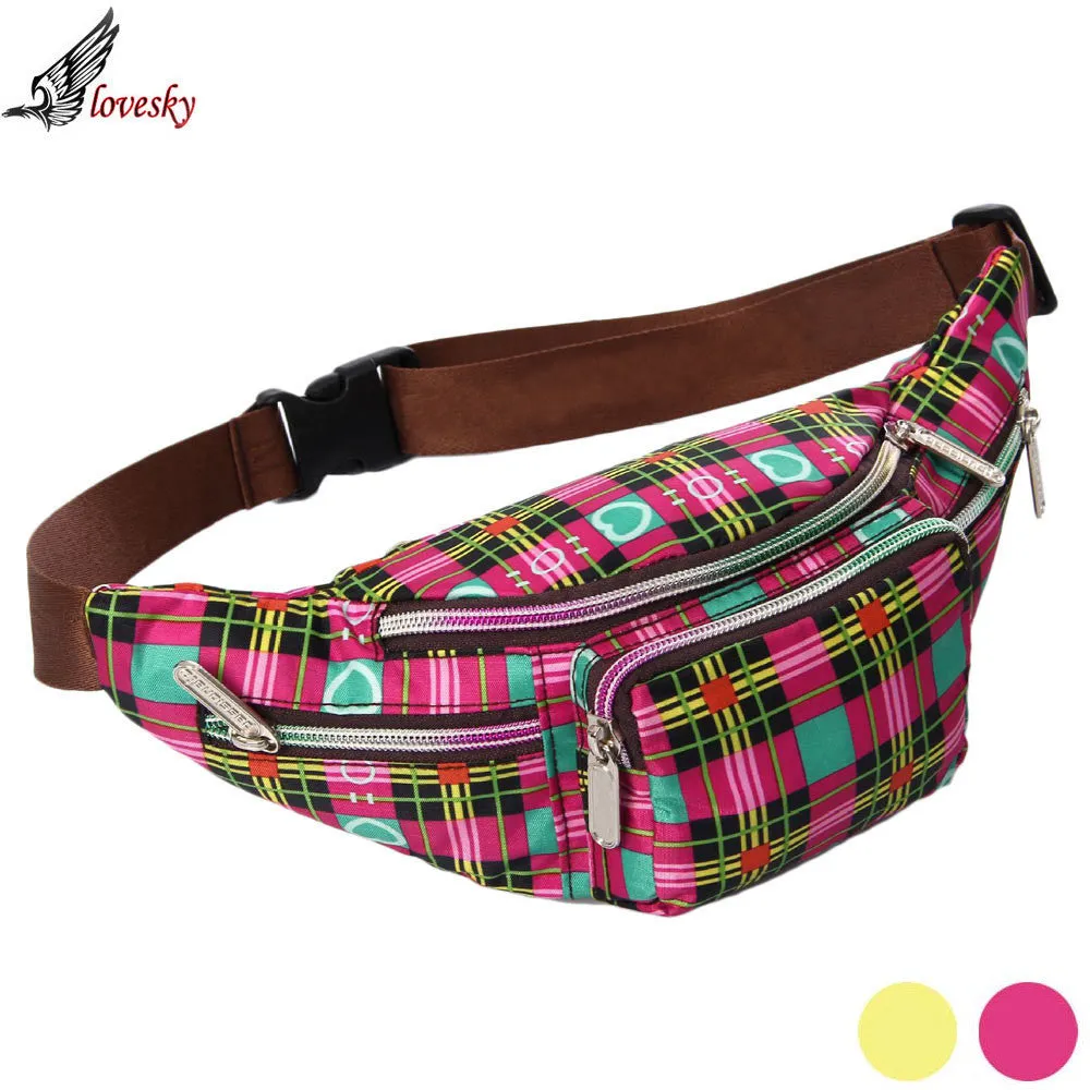 5 Colors Forward Waist Bag Oxford Plaid Waist Bag