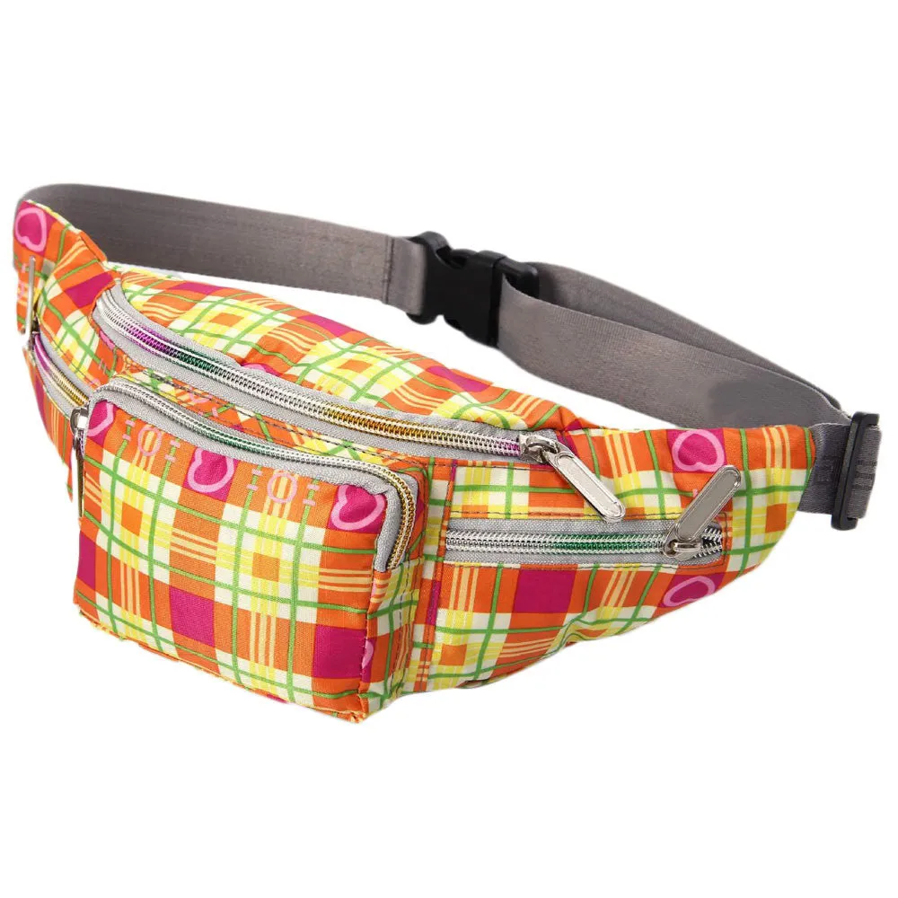 5 Colors Forward Waist Bag Oxford Plaid Waist Bag