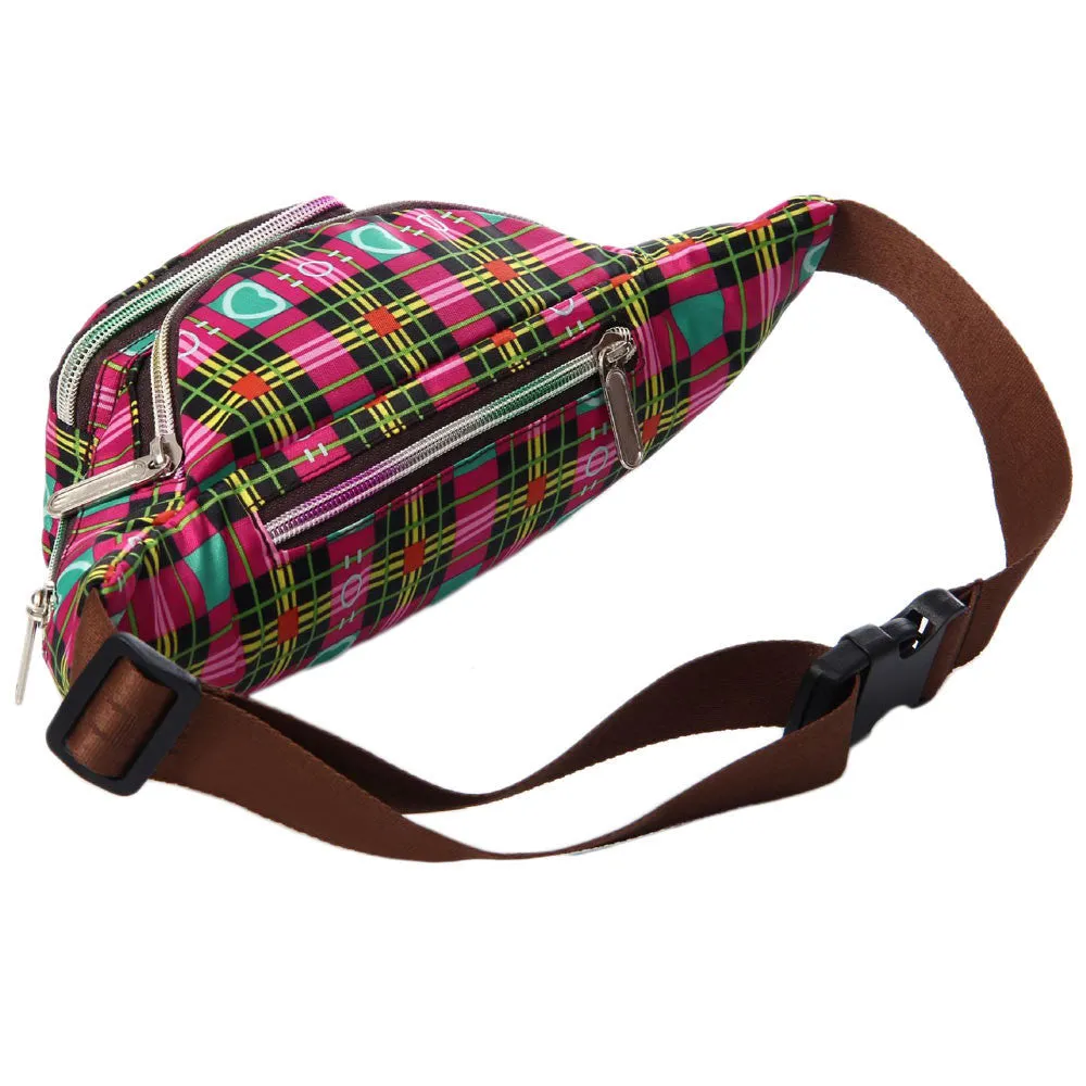 5 Colors Forward Waist Bag Oxford Plaid Waist Bag