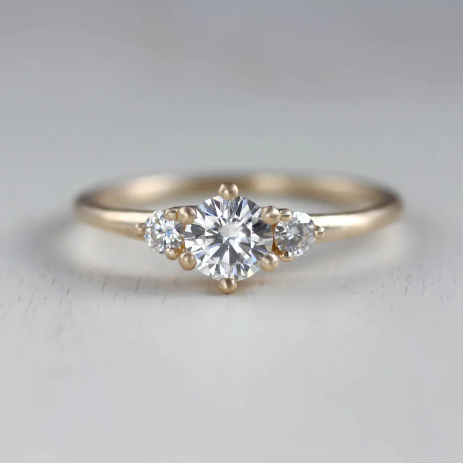 5mm Prong-set Three Stone Ring 