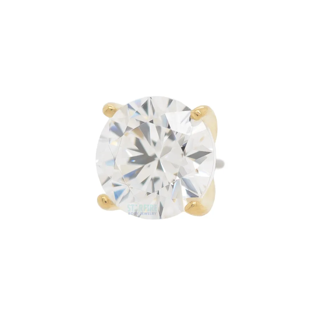 5mm Tiffany Prong-Set Brilliant-Cut Gem Threaded End in Yellow Gold