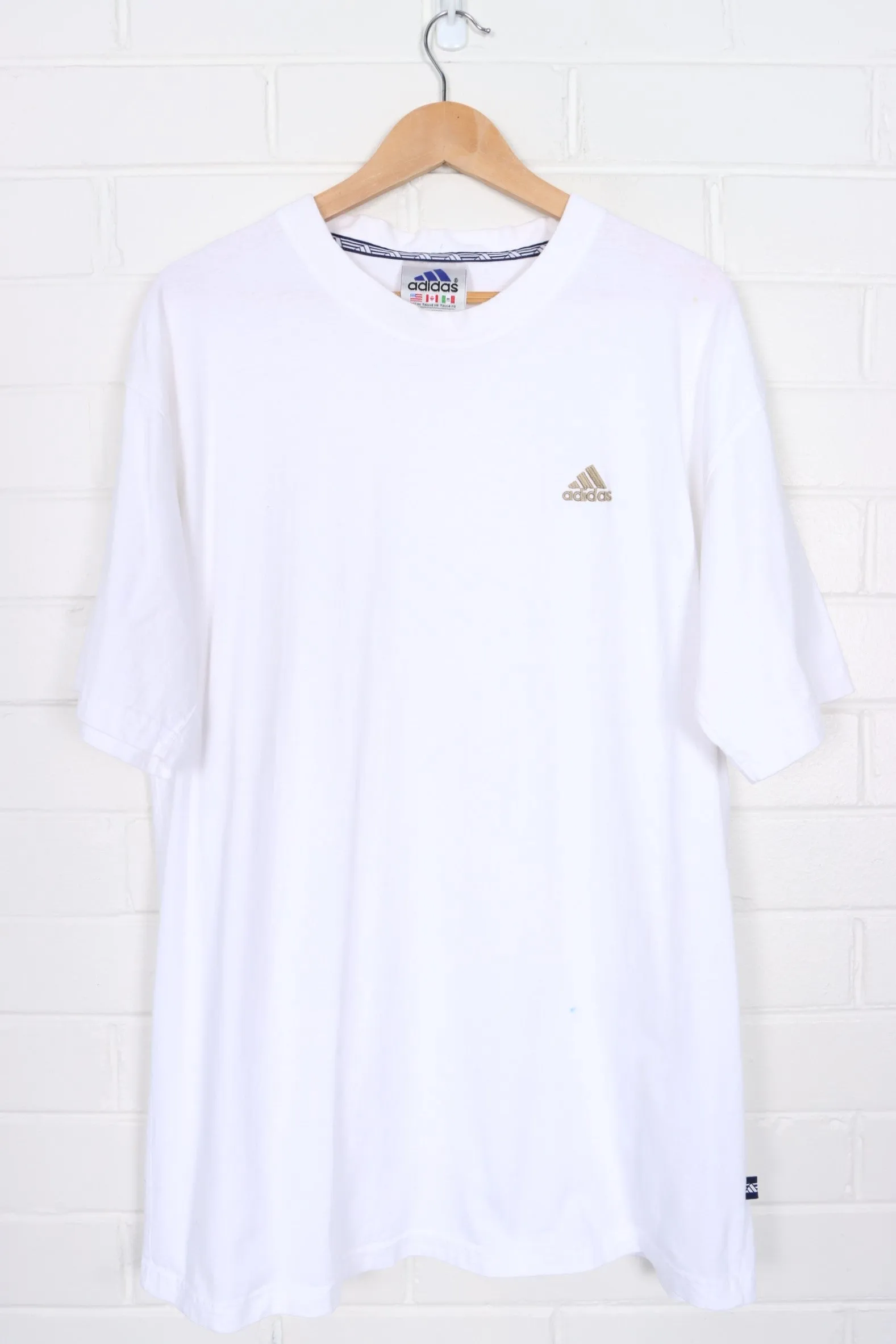 ADIDAS XL Gold 3-Stripes Logo T-Shirt