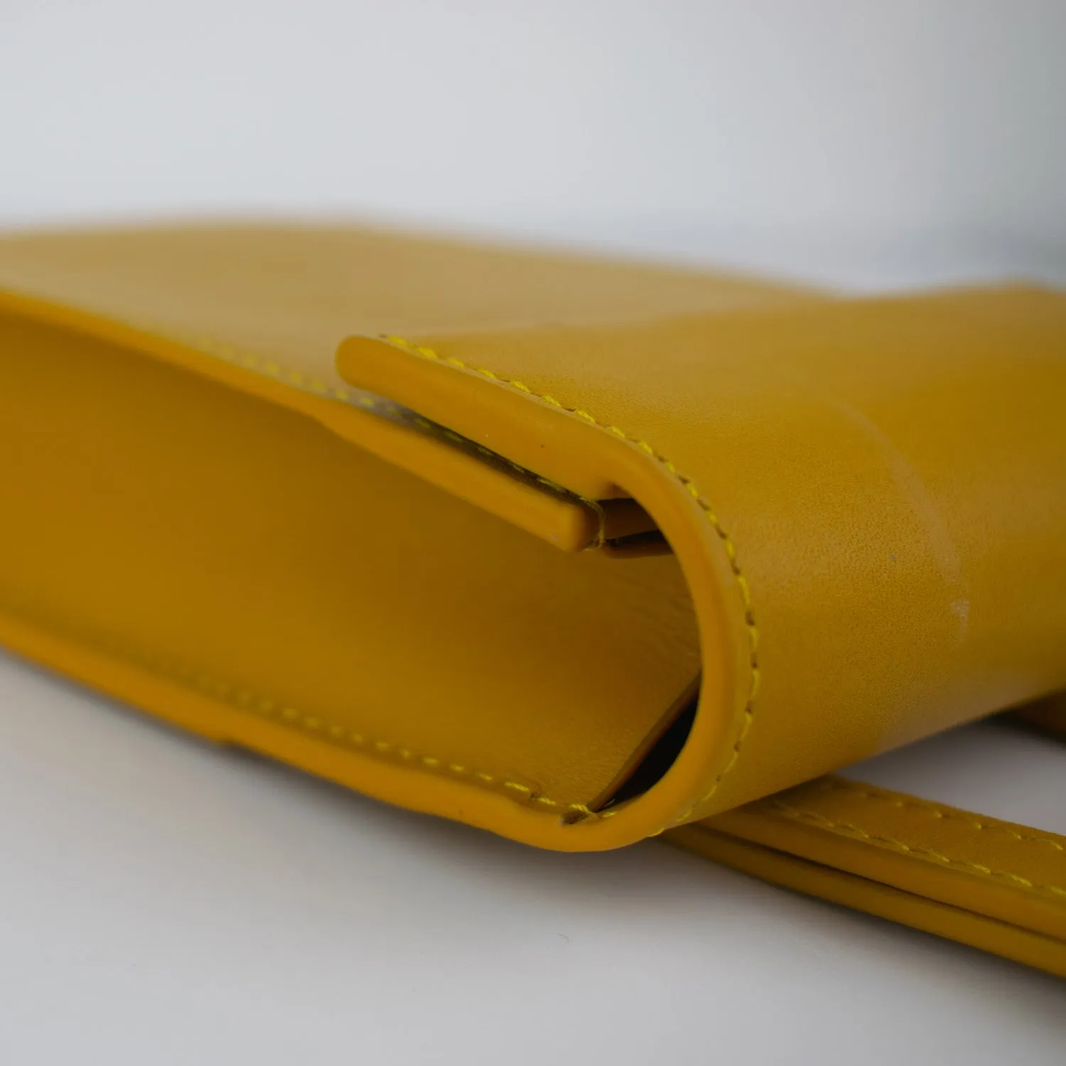 Adjustable Phone Bag in Amber Yellow