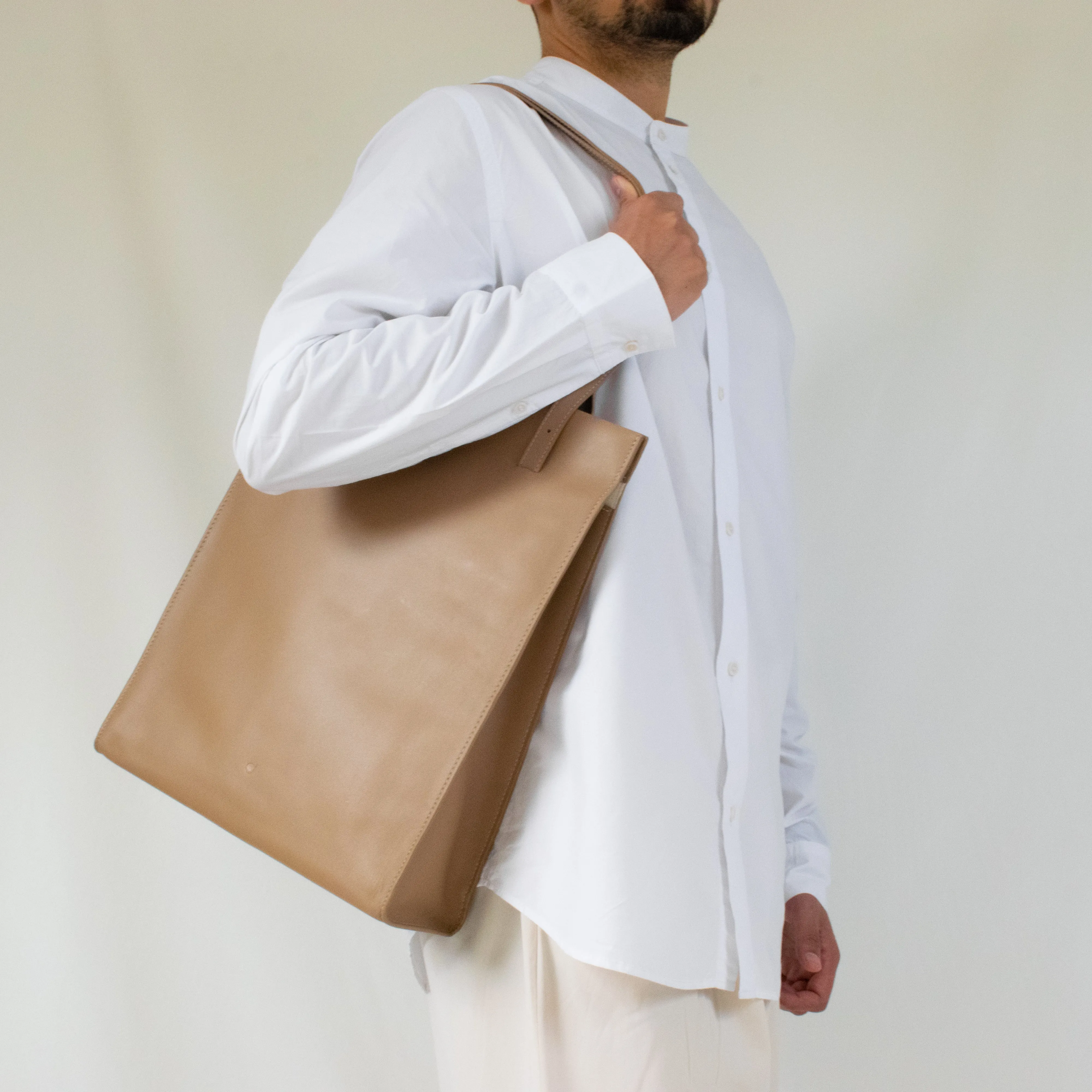 Adjustable Tote Bag in Sand