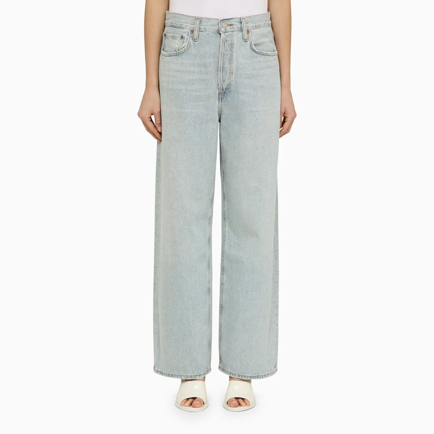 AGOLDE    Agolde Light Blue Wide Denim Jeans