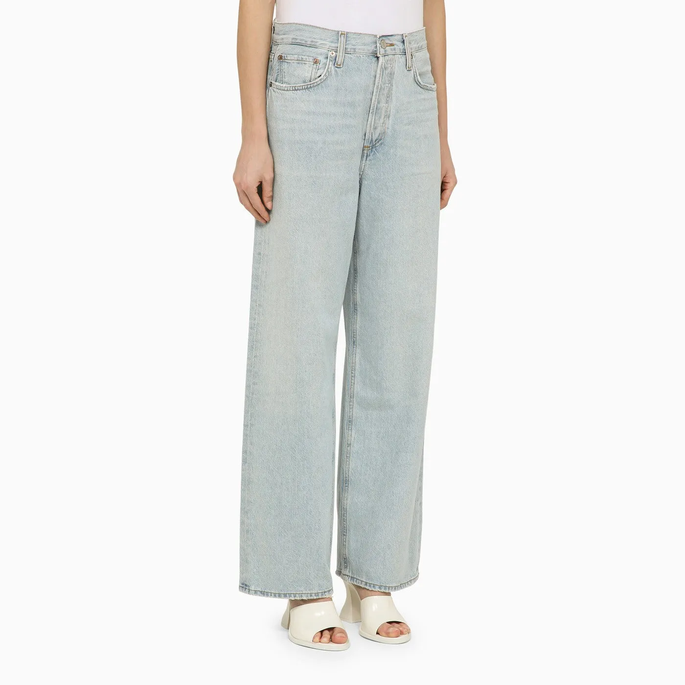 AGOLDE    Agolde Light Blue Wide Denim Jeans