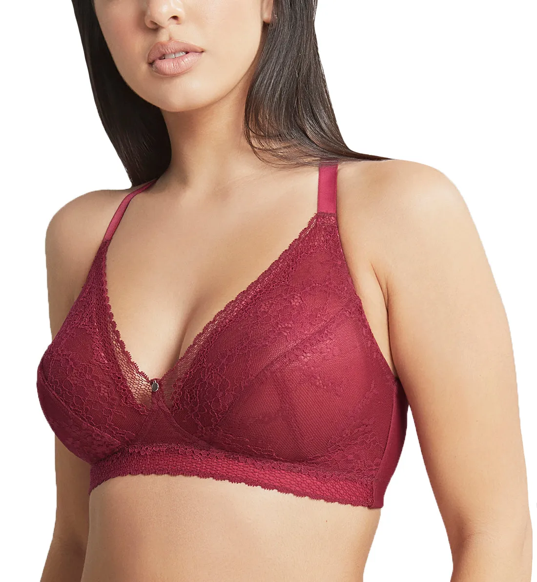 Alexis High Apex Non-Wired Bralette (10476) - Berry by Cleo