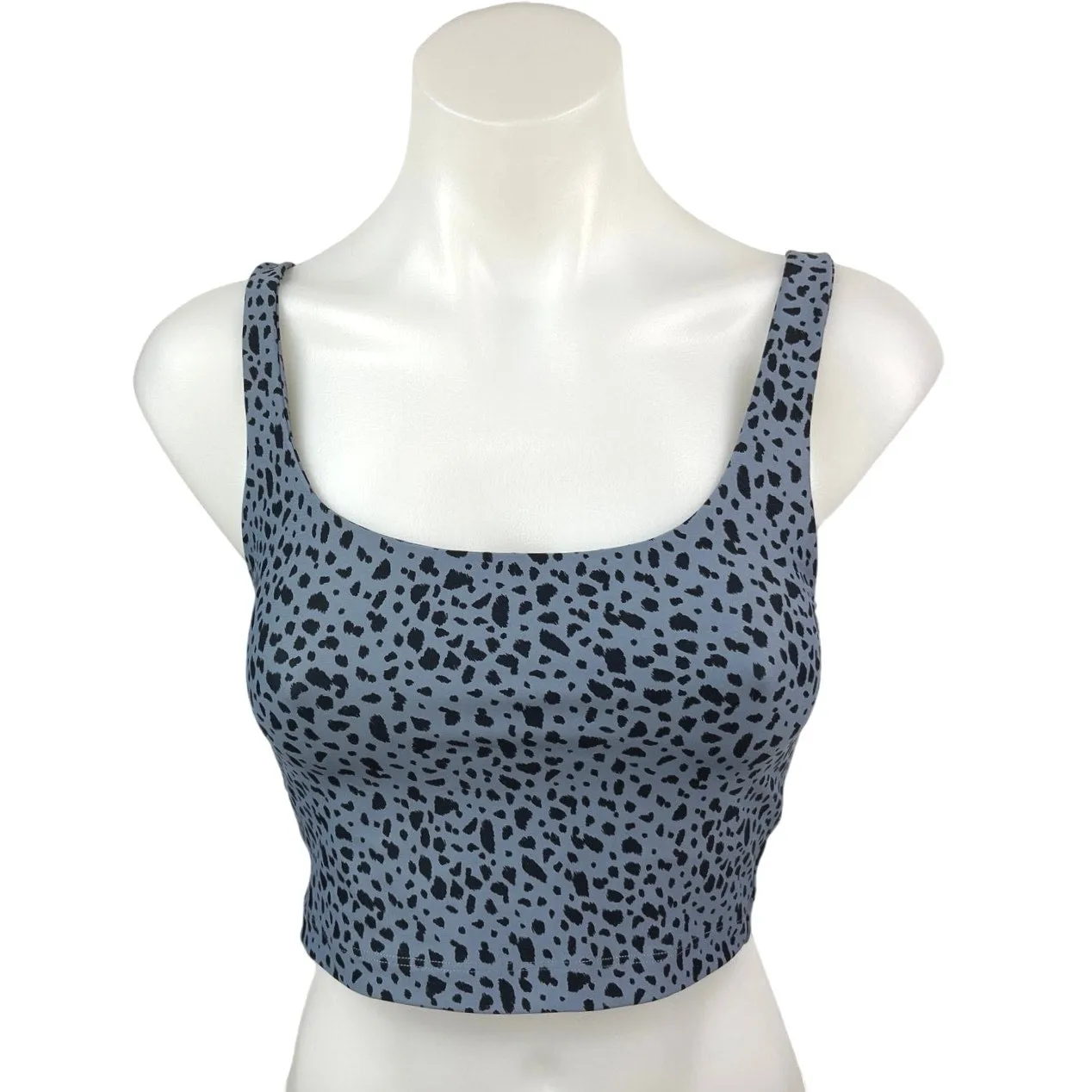 All Access Tempo Blue Black Cheetah Leopard Animal Print Sports Bra Tank Top XS