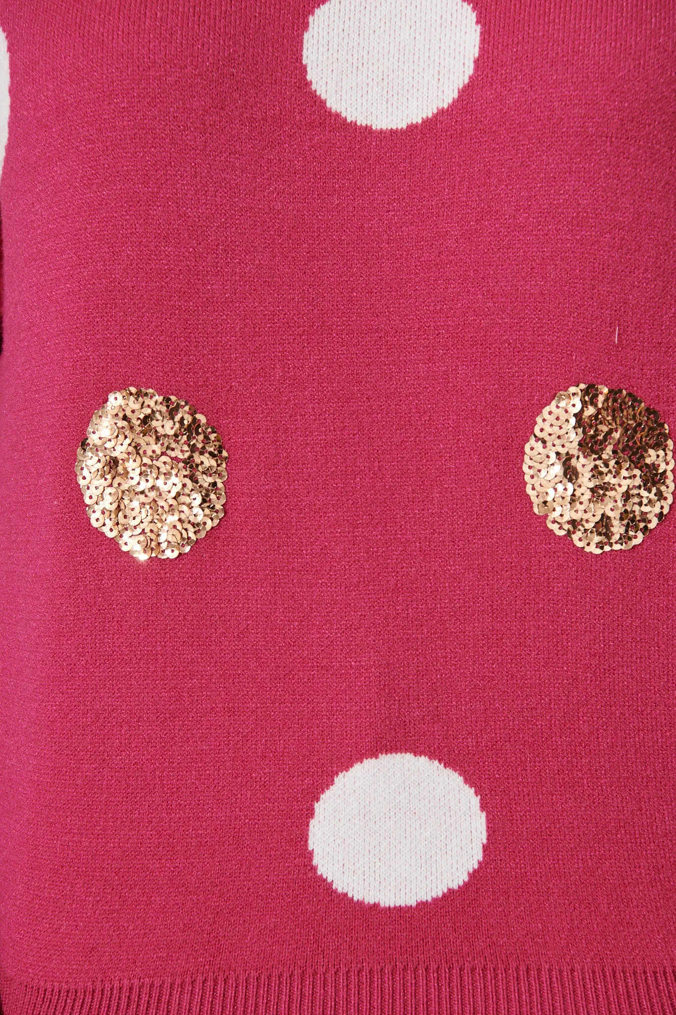 Almeria Knit In Magenta With Sequin Spot Wool Blend