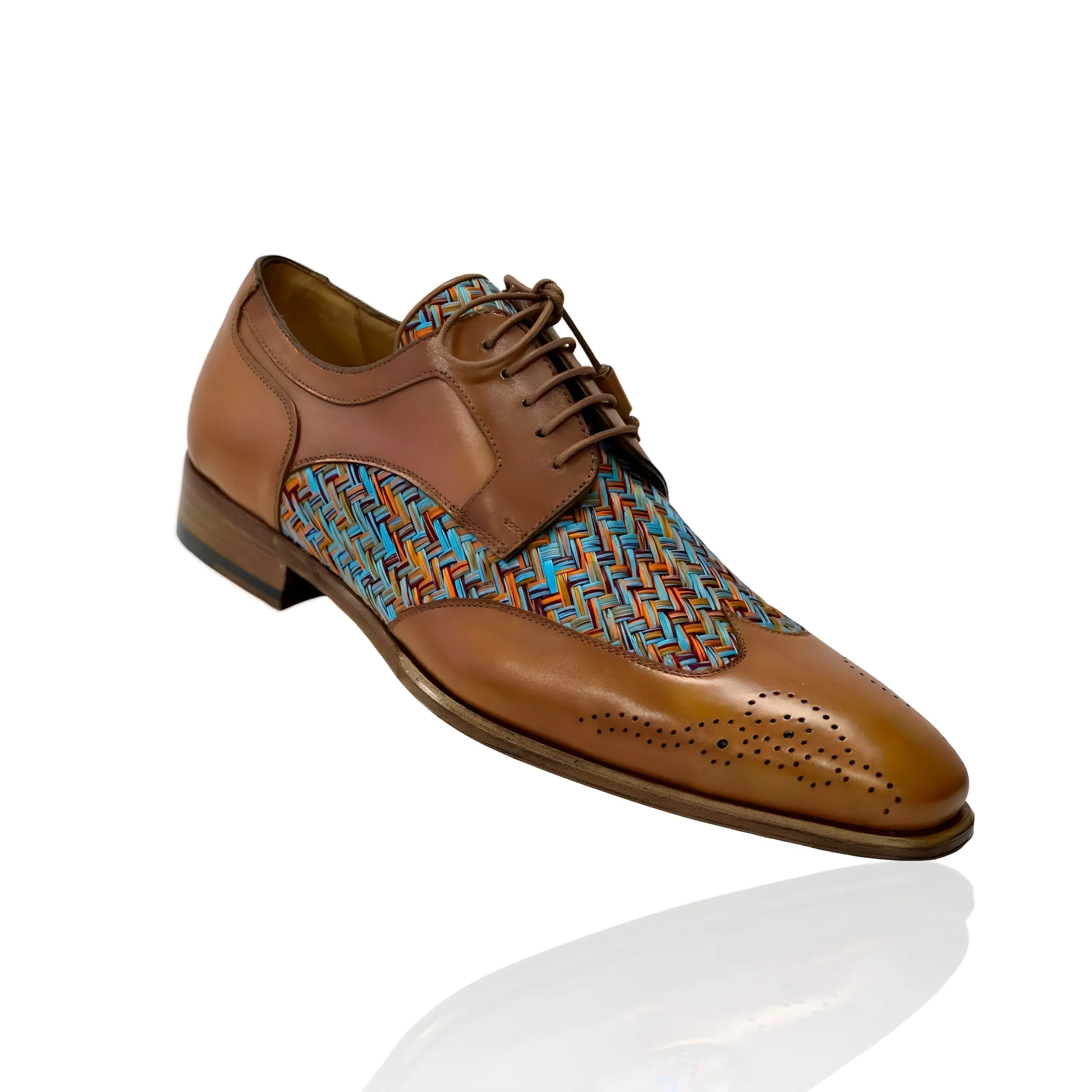 Ambrogio Men's Shoes Multi-Color Leather Derby Oxfords