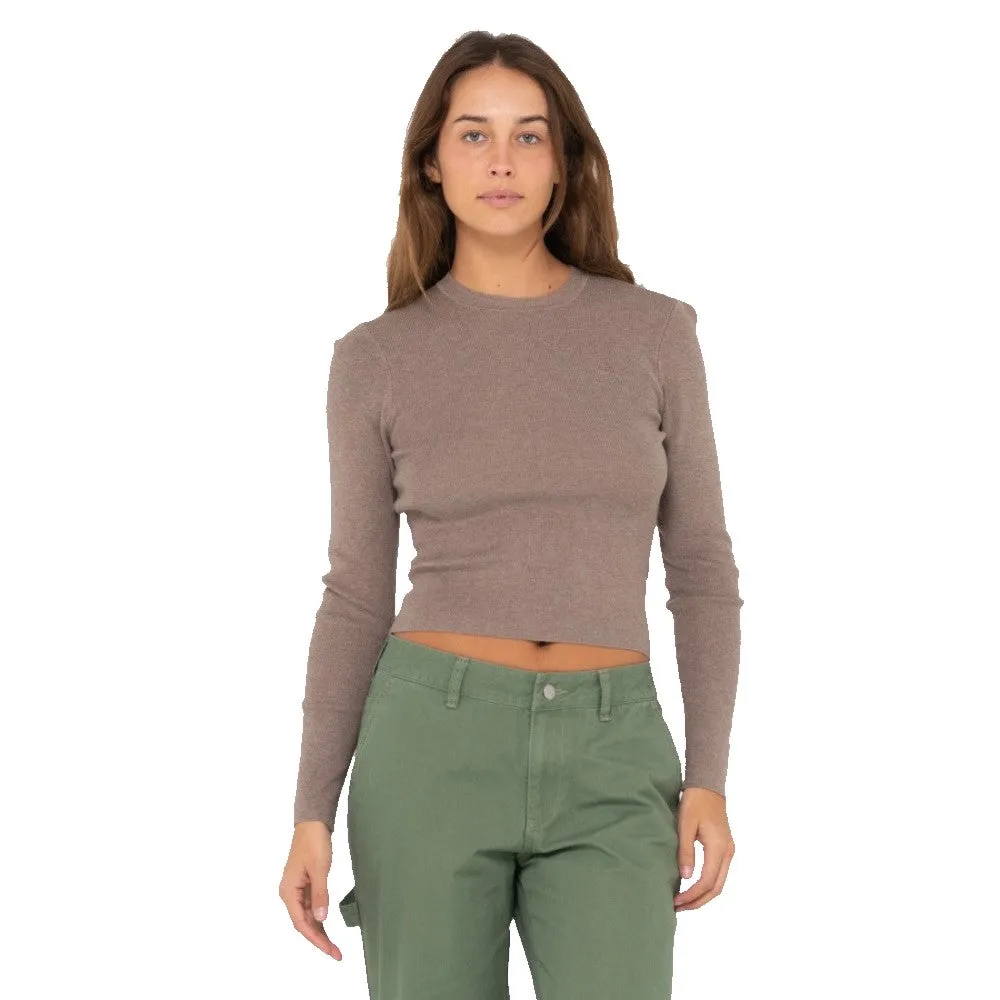 Amelia Skimmer Long Sleeve Knit Top - Womens