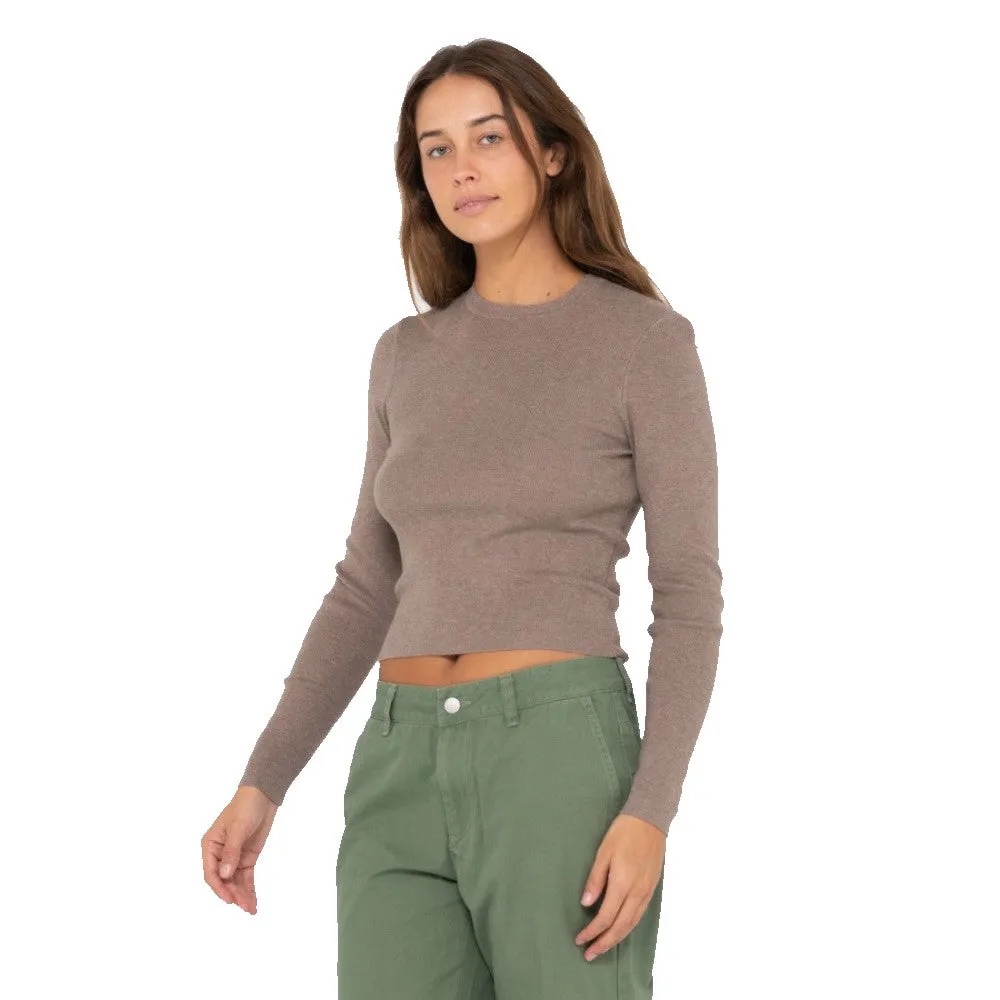 Amelia Skimmer Long Sleeve Knit Top - Womens