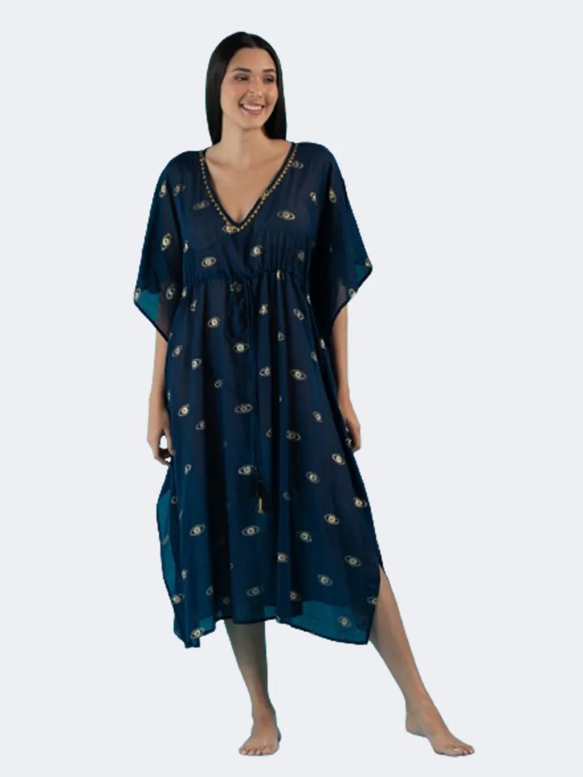 Amelie Comfort Women Beach Dress Navy Blue