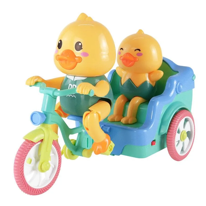 America Kid Electric Colorful Light Music Journey Girl Doll Bicycle Fashion Two Dog Pig Monkey King Toy Bike Play Model Gift Box