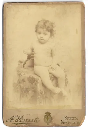 Antique Italian Photograph of Baby Girl