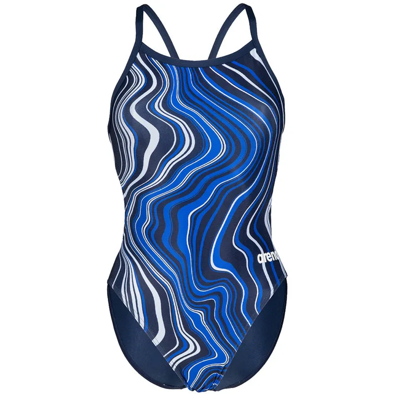 Arena - Marbled Challenge Back Ladies Swimsuit - Navy/Multi