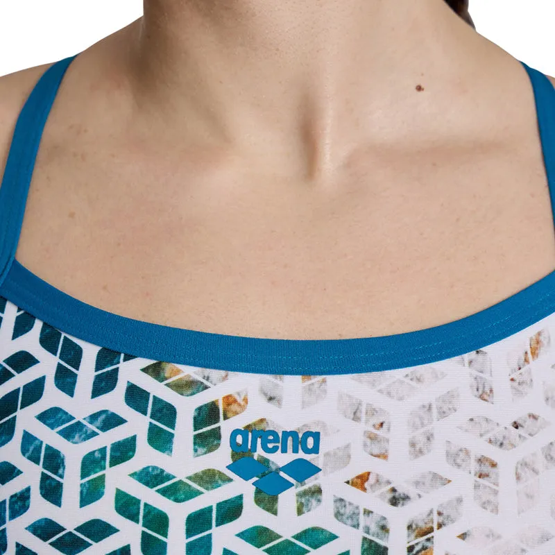 Arena - Planet Water Ladies Challenge Back Swimsuit - Blue Cosmo-White/Multi