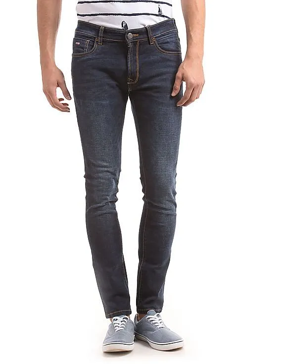 Arrow Sports Mid Rise Stone Wash Jeans