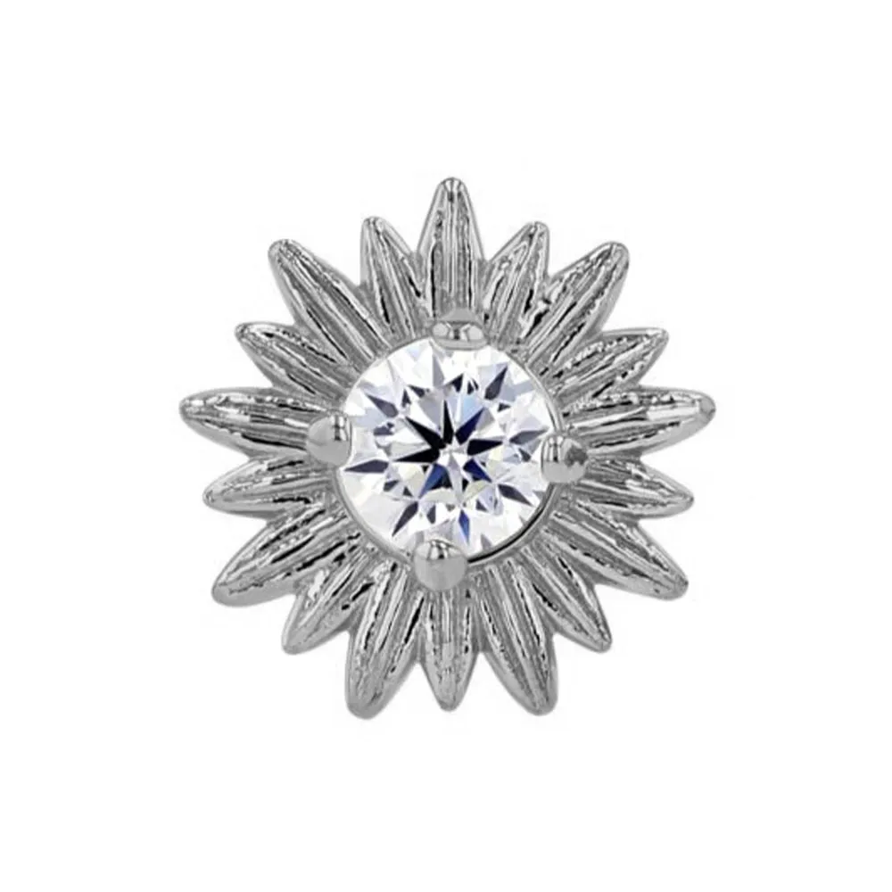 Artesia Threaded End in White Gold with Prong-Set Brilliant-Cut Gem